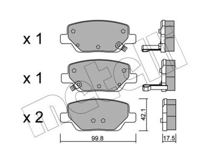 Комплект гальмівних колодок (дискових) METELLI 22-1104-0 (фото 1)