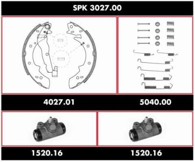 Комплект тормозов, барабанный тормозной механизм ROADHOUSE SPK302700 (фото 1)