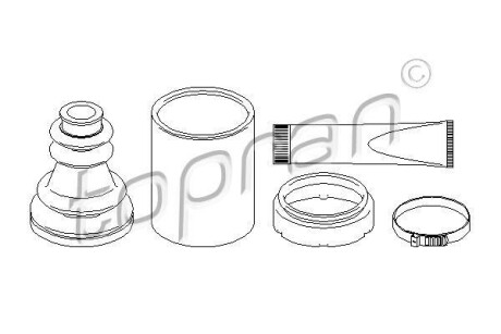 Пильовик привідного валу (набір) TOPRAN / HANS PRIES 207497