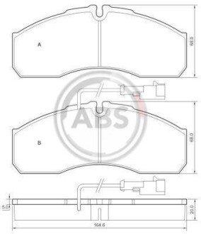 Гальмівні колодки, дискове гальмо (набір) A.B.S. 37709