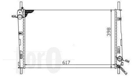 Радіатор охолодження двигуна MONDEO III 1.8 i 16V (AC +/-) 00- DEPO 017-017-0015