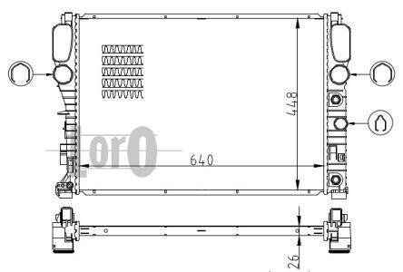 Радіатор охолодження двигуна E-CLASS W211/E200 02- DIESEL DEPO 054-017-0048-B