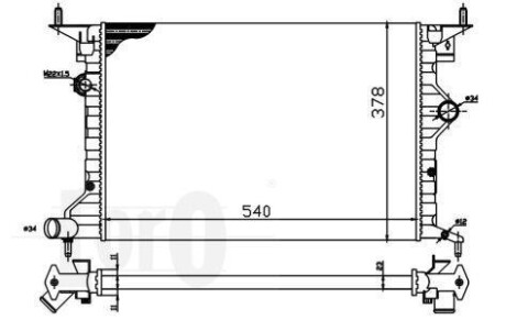 Радіатор охолодження двигуна VECTRA B 1.6 94- DEPO 037-017-0035 (фото 1)