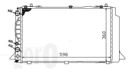 Радіатор води Audi 80 1.6i/2.0i/1.9TDI 91>96 DEPO 0030170011 (фото 1)