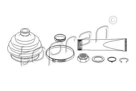 Пильовик привідного валу (набір) TOPRAN / HANS PRIES 102625
