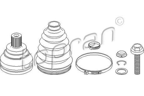 Шарнірний набір, привідний вал TOPRAN / HANS PRIES 108111