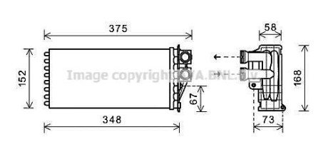 Радиатор печки Citroen DS5/Peugeot 3008/5008 09- AVA COOLING PEA6359