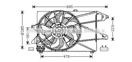 Вентилятор, охлаждение двигателя AVA COOLING FD7504