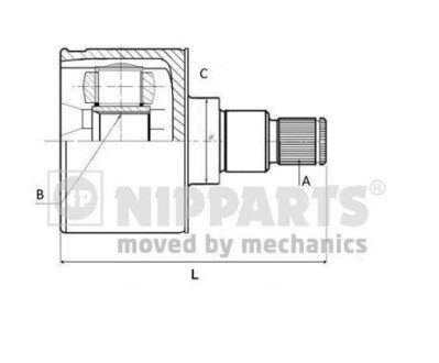 Шарнир приводного вала (ШРУС), к-кт. NIPPARTS N2834002