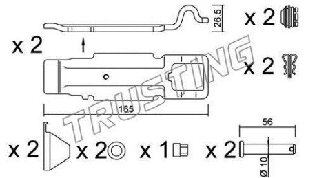 Ремкомплект колодок гальмівних TRUSTING KIT.016