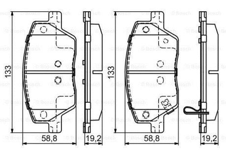 ДИСКОВI КОЛОДКИ ПЕРЕДНI BOSCH 0 986 495 392