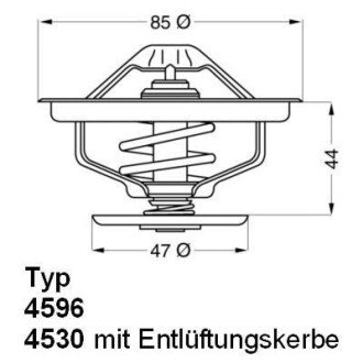 ТЕРМОСТАТ 83°C RVI AE/R (MIDR/S,MIVR/S) WAHLER 4596.83D