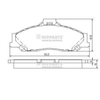 Гальмівні колодки, дискове гальмо (набір) NIPPARTS J3603053
