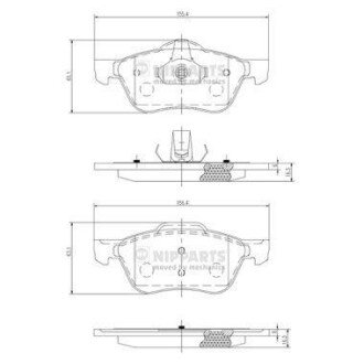 Гальмівні колодки, дискове гальмо (набір) NIPPARTS J3601082