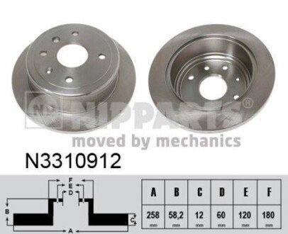 Гальмівний диск NIPPARTS N3310912