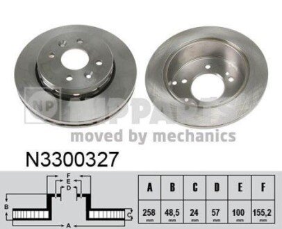 Гальмівний диск NIPPARTS N3300327