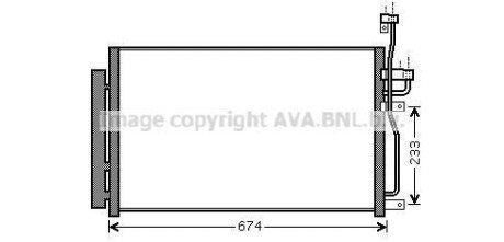 Конденсатор кондиціонера (з осушувачем) CHEVROLET CAPTIVA, OPEL ANTARA A 2.0D/2.2D 08.06- AVA COOLING OL5433D