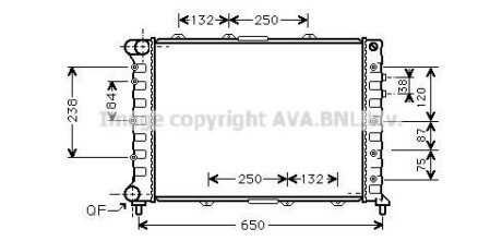 Радіатор двигуна (товщина: 23мм) ALFA ROMEO 147, 156, GT 932A.000-AR32405 02.97-09.10 AVA COOLING ALA2038