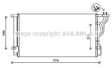 Конденсатор кондиціонера (з осушувачем) HYUNDAI I40 I, I40 I CW 1.6/2.0 07.11-05.19 AVA COOLING HY5298D