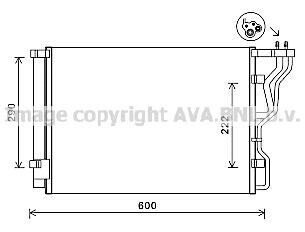 Конденсатор кондиціонера (з осушувачем) HYUNDAI I40 I, I40 I CW 1.7D 07.11-05.19 AVA COOLING HY5299D
