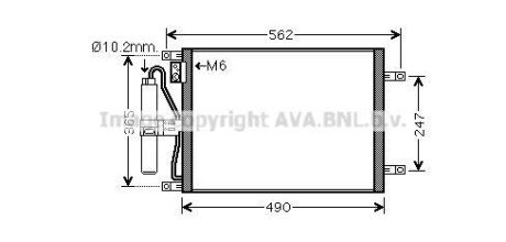Конденсатор кондиціонера (з осушувачем) NISSAN MICRA III, NOTE 1.5D 09.03-06.12 AVA COOLING DN5252D