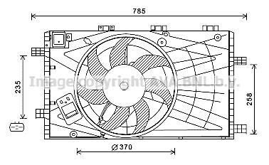 Вентилятор радіатора (з корпусом) OPEL INSIGNIA A, SAAB 9-5 1.6 07.08-03.17 AVA COOLING OL7621