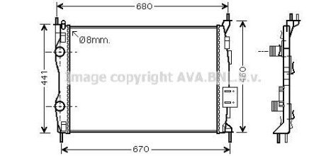 Радіатор двигуна (товщина: 18мм) NISSAN QASHQAI I HR16DE/MR20DE 02.07-04.14 AVA COOLING DN2413