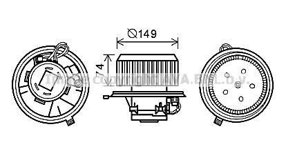 Вентилятор салону ALFA ROMEO 147, 156, GT 1.6-3.2 02.97-09.10 AVA COOLING AL8138