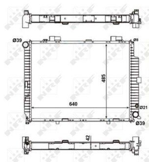 Радіатор двигуна (мкпп) MERCEDES E T-MODEL (S210), E (W210) 2.2D/3.0D 06.95-07.99 NRF 56140