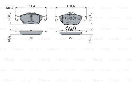 Комплект гальмівних колодок BOSCH 0986424034