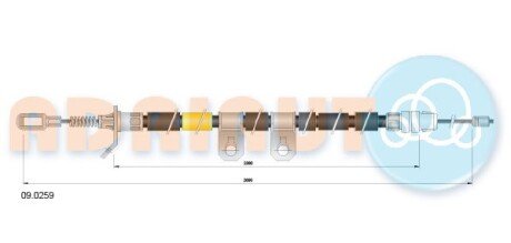 Трос зупиночних гальм ADRIAUTO 090259