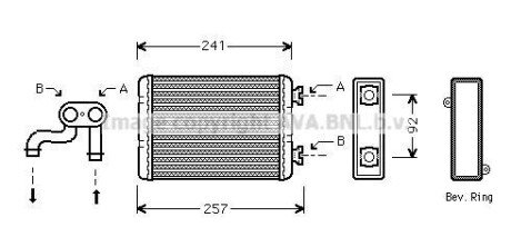 Радіатор пічки AVA COOLING BWA6257