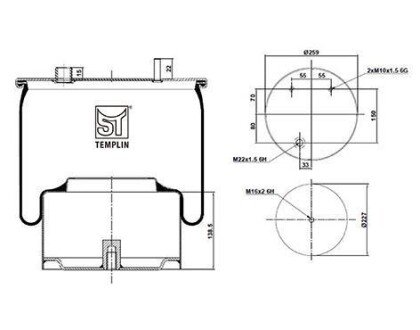 Подушка амортизуюча 836 N P10 (зі стаканом) ST-TEMPLIN 04.060.6006.755