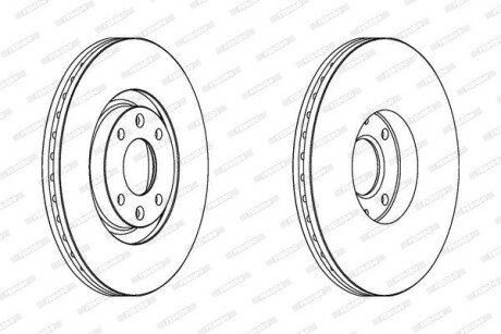 Диск гальмівний (передній) Citroen C4 04-13/Peugeot 207/308 07-14/307 03-09 (302x26) (з покр) (вент.) FERODO DDF1442C
