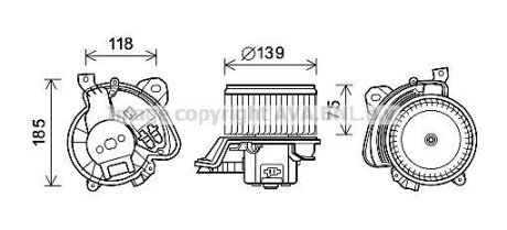Вентилятор салону ABARTH GRANDE PUNTO, PUNTO, PUNTO EVO, FIAT GRANDE PUNTO, LINEA, PUNTO, PUNTO EVO, PUNTO EVO/HATCHBACK, PUNTO/HATCHBACK, OPEL ADAM, CORSA D, CORSA D/HATCHBACK 0.9-1.9D 06.05- AVA COOLING FT8433