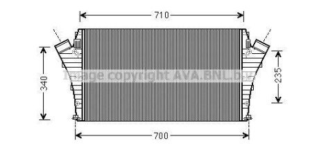 Інтеркулер CADILLAC BLS, FIAT CROMA, CROMA/KOMBI, OPEL SIGNUM, VECTRA C, VECTRA C GTS, SAAB 9-3 939A1.000-Z19DTL 04.04- AVA COOLING OLA4491