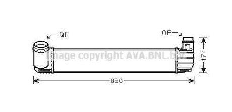 Інтеркулер RENAULT GRAND SCENIC III, MEGANE, MEGANE III, SCENIC III F4R874/M9R610/M9R615 11.08-09.16 AVA COOLING RTA4413