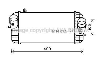 Інтеркулер HYUNDAI GRAND SANTA FÉ, SANTA FÉ III, SANTA FÉ III/SUV, KIA SORENTO III D4HA/D4HB 09.12- AVA COOLING HY4326