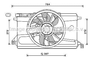 Вентилятор радіатора FORD C-MAX, FOCUS C-MAX, FOCUS II, FOCUS II/KOMBI ASDA-SIDA 10.03-09.12 AVA COOLING FD7561