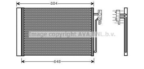 Конденсатор кондиціонера (з осушувачем) LAND ROVER RANGE ROVER III 3.0D/4.4 03.02-08.12 AVA COOLING AUA5182D