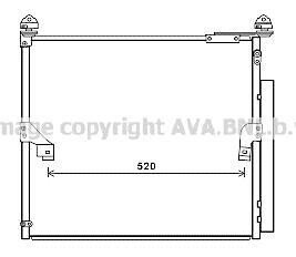 Конденсатор кондиціонера (з осушувачем) TOYOTA LAND CRUISER PRADO 2.7/2.8D/3.0D 08.09- AVA COOLING TO5657D