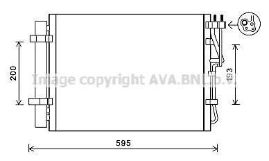 Конденсатор кондиціонера (з осушувачем) HYUNDAI IX20, KIA VENGA 1.4D/1.6D 02.10- AVA COOLING KA5198D