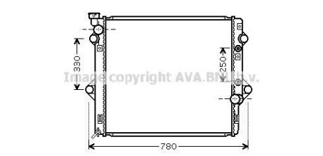 Радіатор двигуна (товщина: 32мм) TOYOTA LAND CRUISER PRADO 1KD-FTV 09.02-08.09 AVA COOLING TOA2478