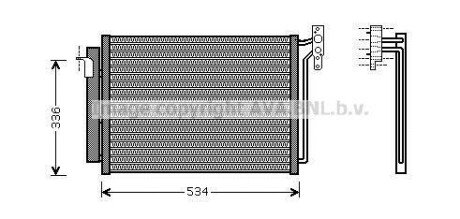 Конденсатор кондиціонера (з осушувачем) BMW X5 (E53) 3.0-4.8 01.00-10.06 AVA COOLING BW5281D