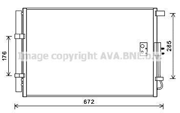 Конденсатор кондиціонера (з осушувачем) KIA SOUL I 1.6 02.09-12.14 AVA COOLING KA5229D