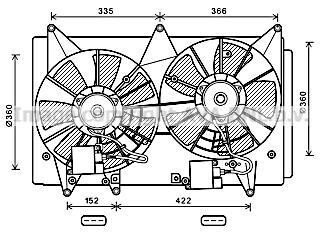 Вентилятор радіатора MAZDA CX-7 L3K7/L3-VDT 06.06-12.14 AVA COOLING MZ7547
