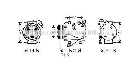 Компресор кондиціонера HONDA CIVIC VIII 09.05-12.11 AVA COOLING HDAK235