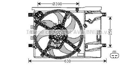 Вентилятор, охлаждение двигателя AVA COOLING OL7539