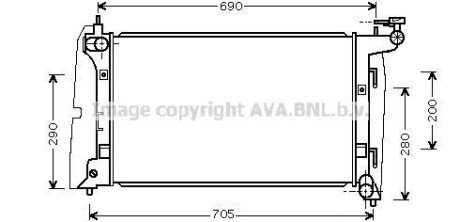 Радіатор, охолодження двигуна AVA COOLING TOA2290