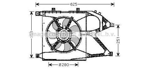 Вентилятор, охлаждение двигателя AVA COOLING OL7517 (фото 1)